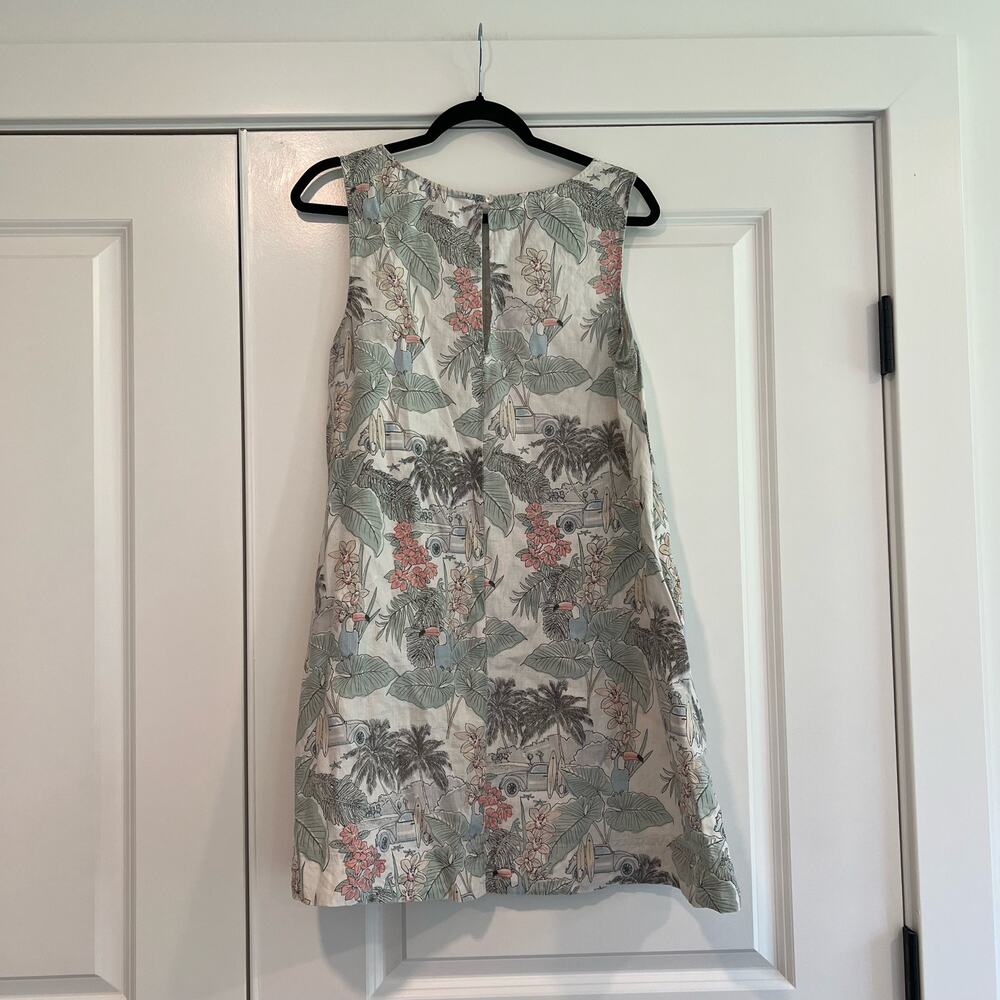 Artisan NY Women's 100% Linen Hawaiian‎ Print Resortwear Dress Size M